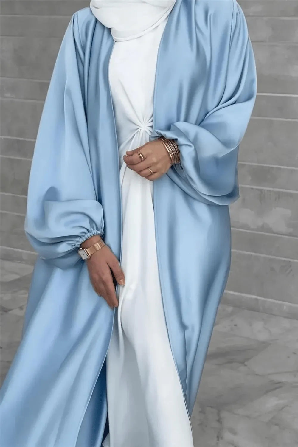 Peignoir élégant style kimono pour femme Bleu / XXL Peignoir et bain