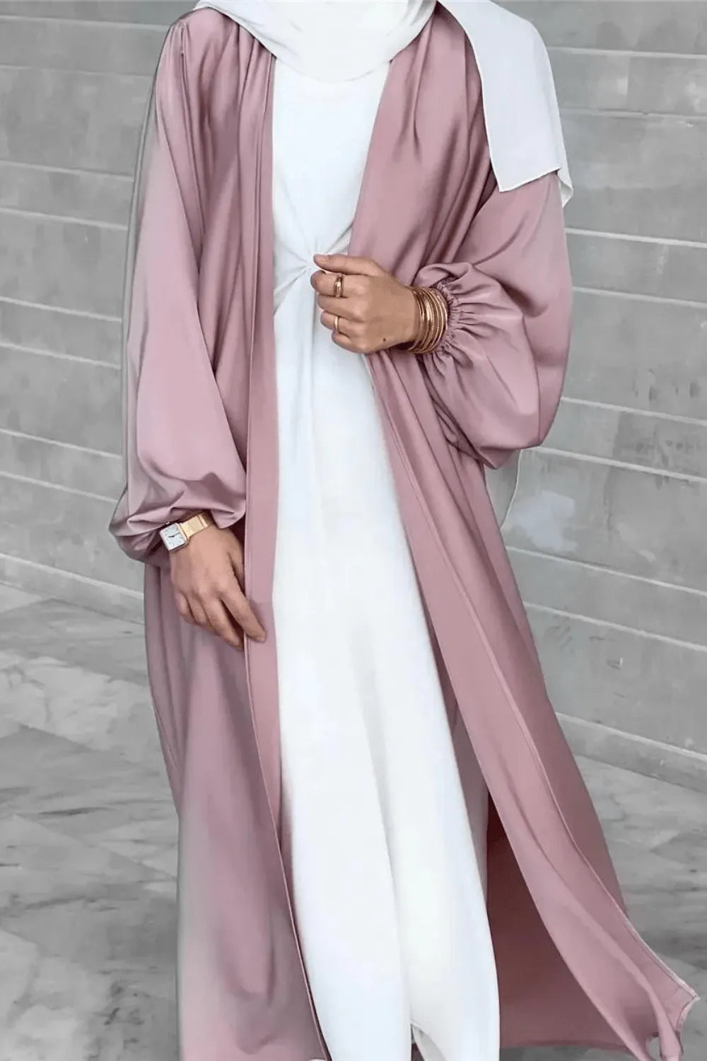 Peignoir élégant style kimono pour femme Rose / XXL Peignoir et bain