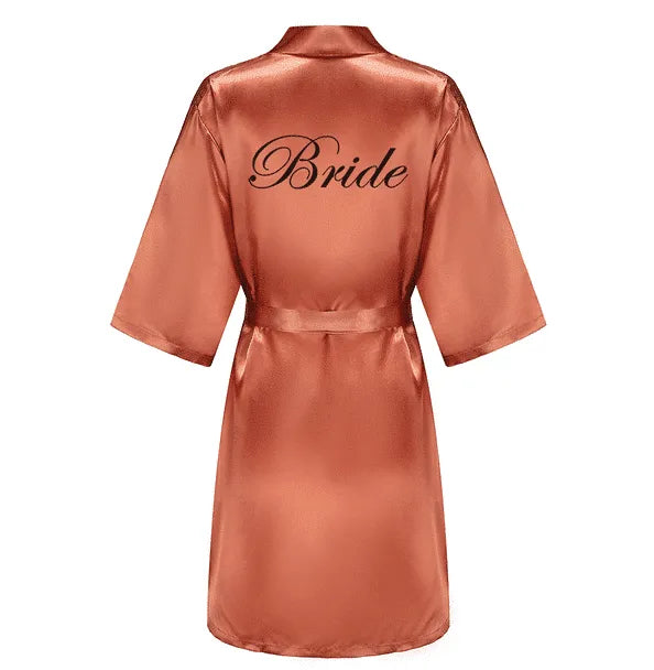 Peignoir élégant terracotta pour mariage romantique s Peignoir et bain