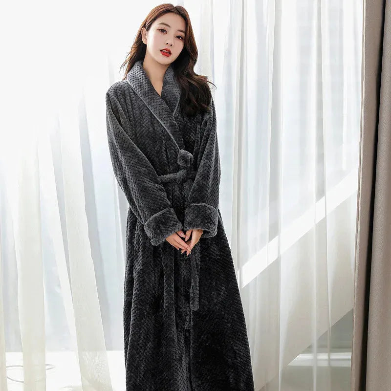 Peignoir en peluche effet molleton cocooning hiver Peignoir et bain