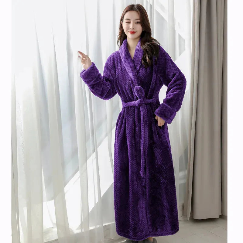 Peignoir en peluche effet molleton cocooning hiver Peignoir et bain