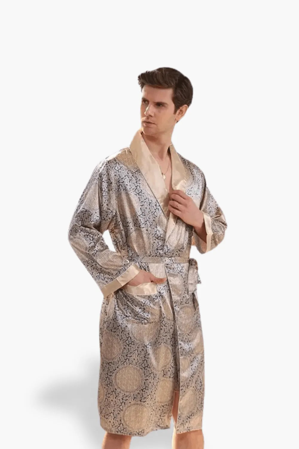 Peignoir élégant style kimono pour homme luxe