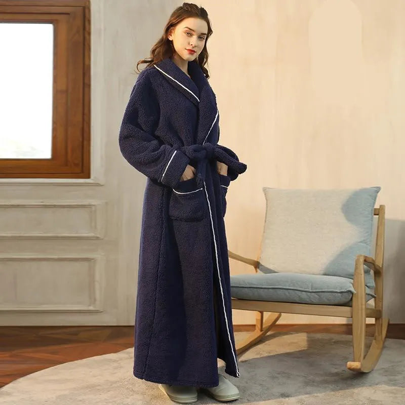 Peignoir en velours élégant pour femme bleu / m Peignoir et bain