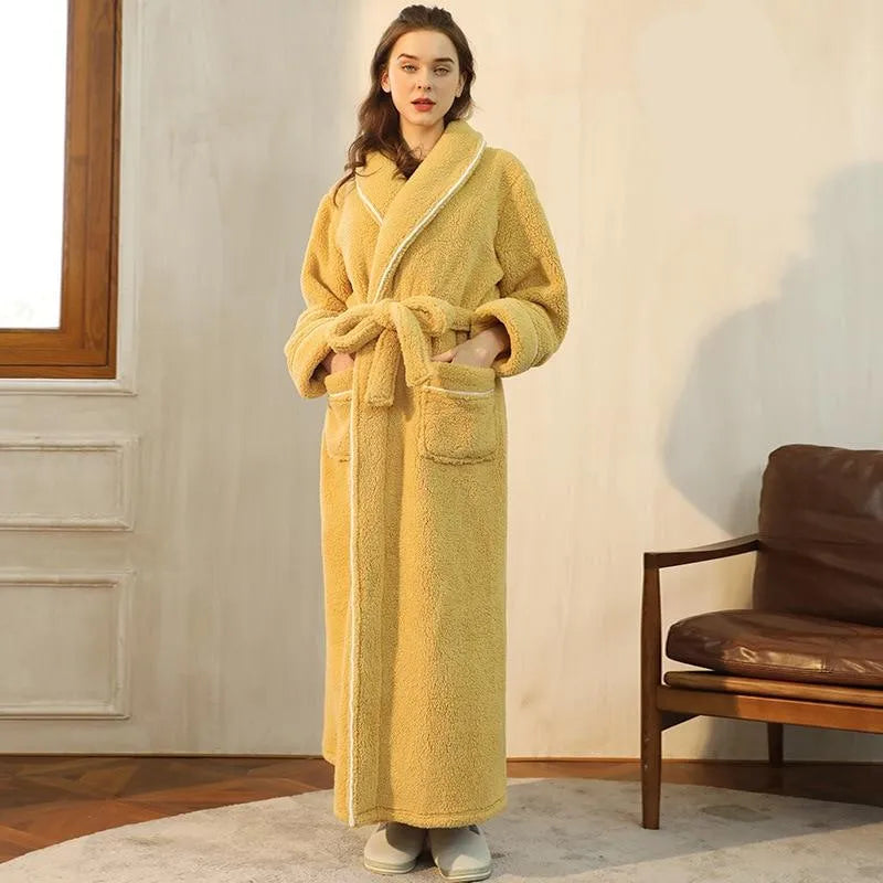 Peignoir en velours élégant pour femme jaune / m Peignoir et bain