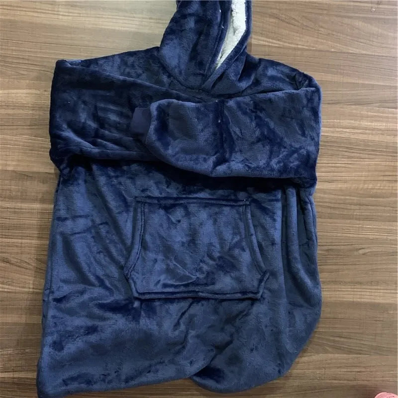 Peignoir épais chaud et douillet pour homme bleu Peignoir et bain