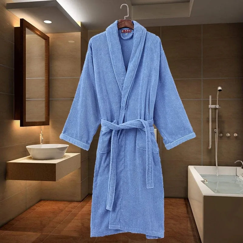 Peignoir épais confortable pour moments cocooning bleu / m Peignoir et bain