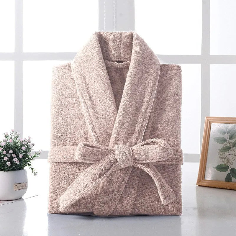 Peignoir éponge doux 100 coton pour détente à la maison beige / s Peignoir et bain
