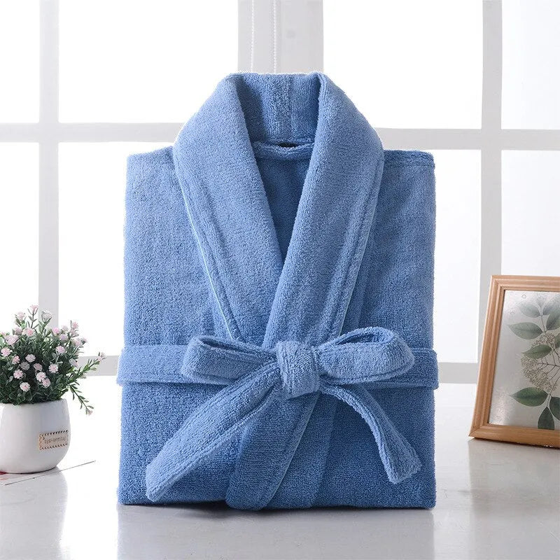 Peignoir éponge doux 100 coton pour détente à la maison bleu / s Peignoir et bain