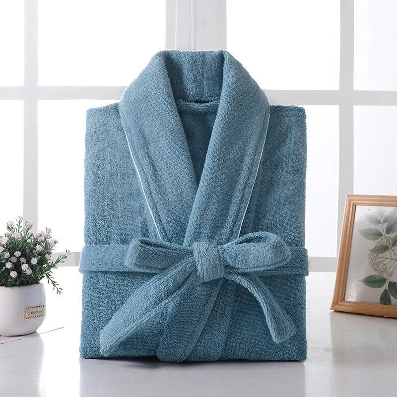 Peignoir éponge doux 100 coton pour détente à la maison vert / s Peignoir et bain