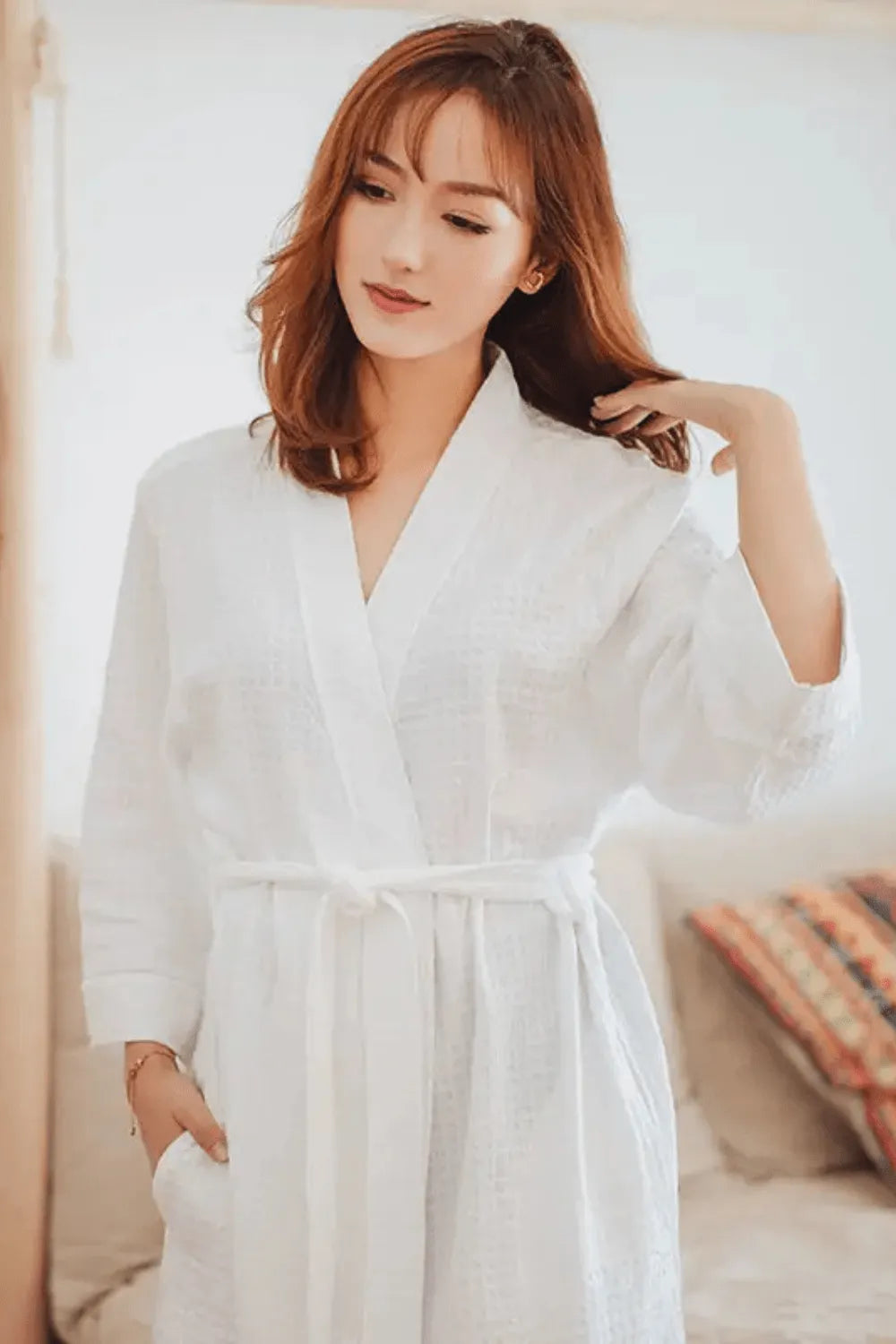 Peignoir léger estival pour détente à la maison