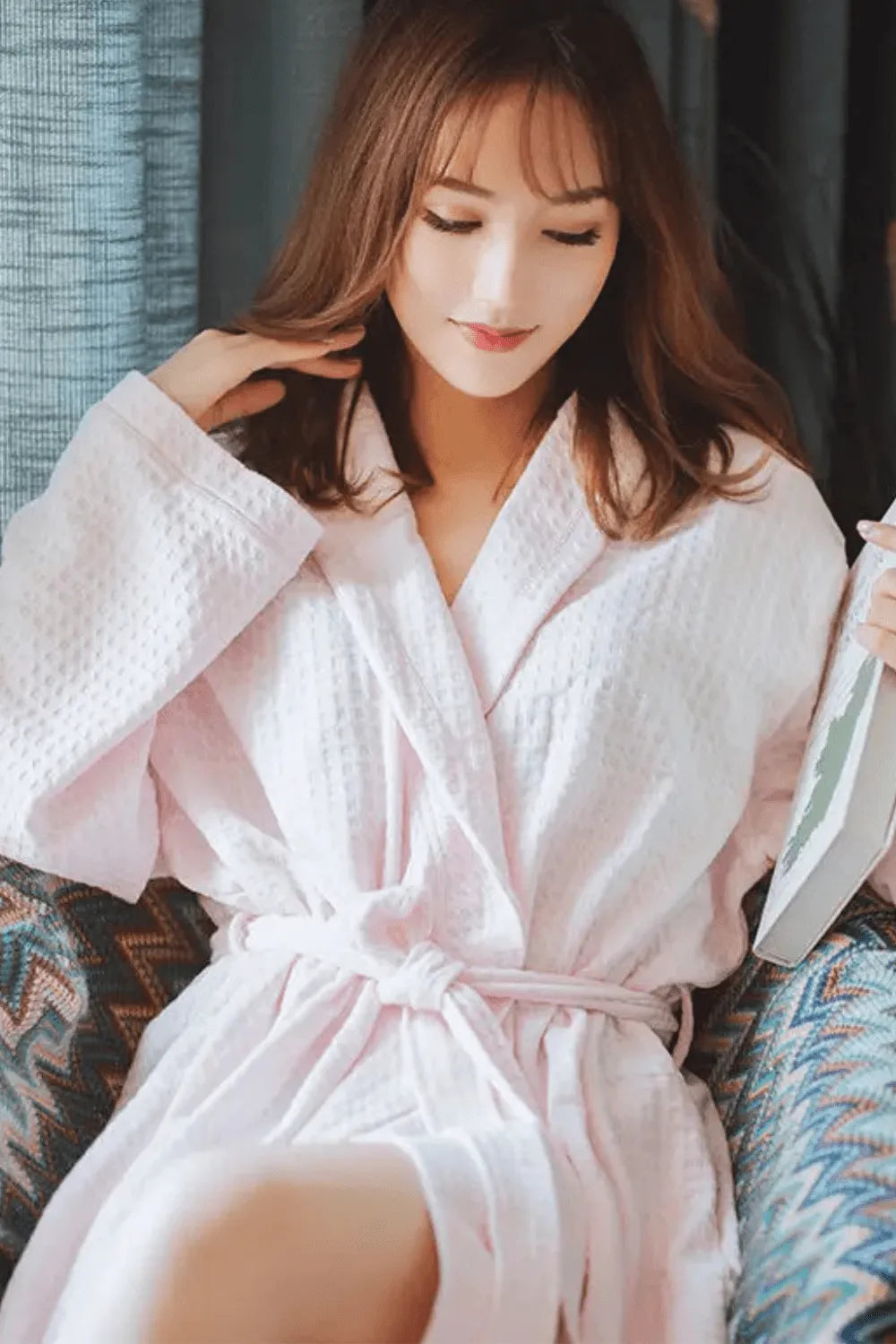 Peignoir léger estival pour détente à la maison