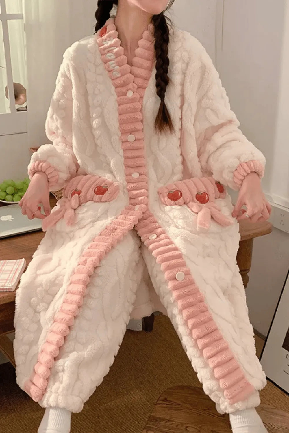 Peignoir bouton élégant pour femme