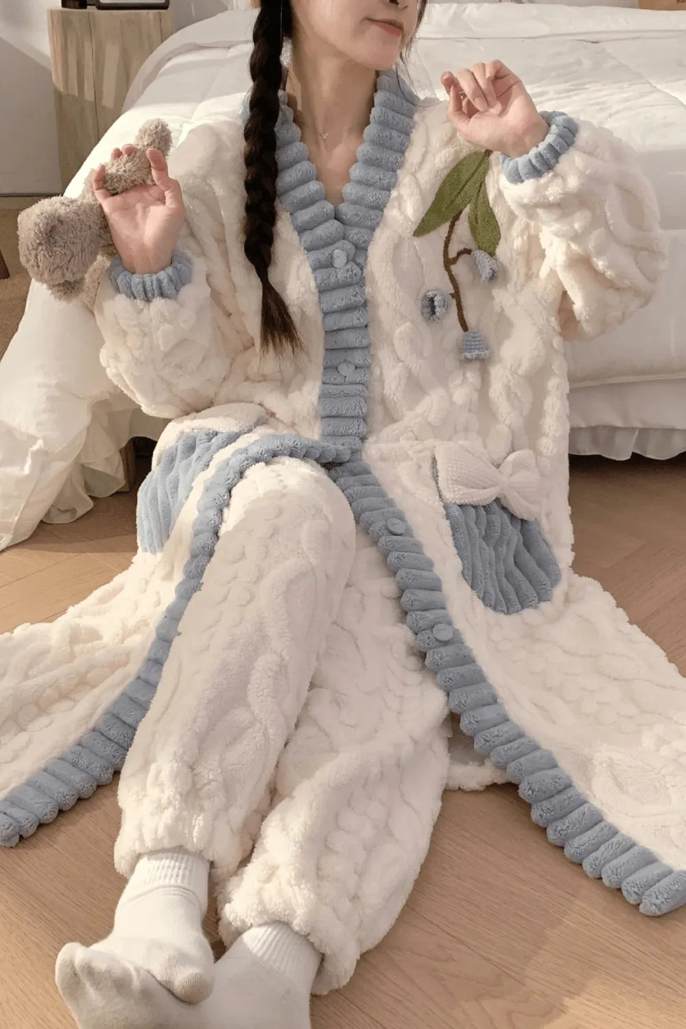 Peignoir bouton élégant pour femme