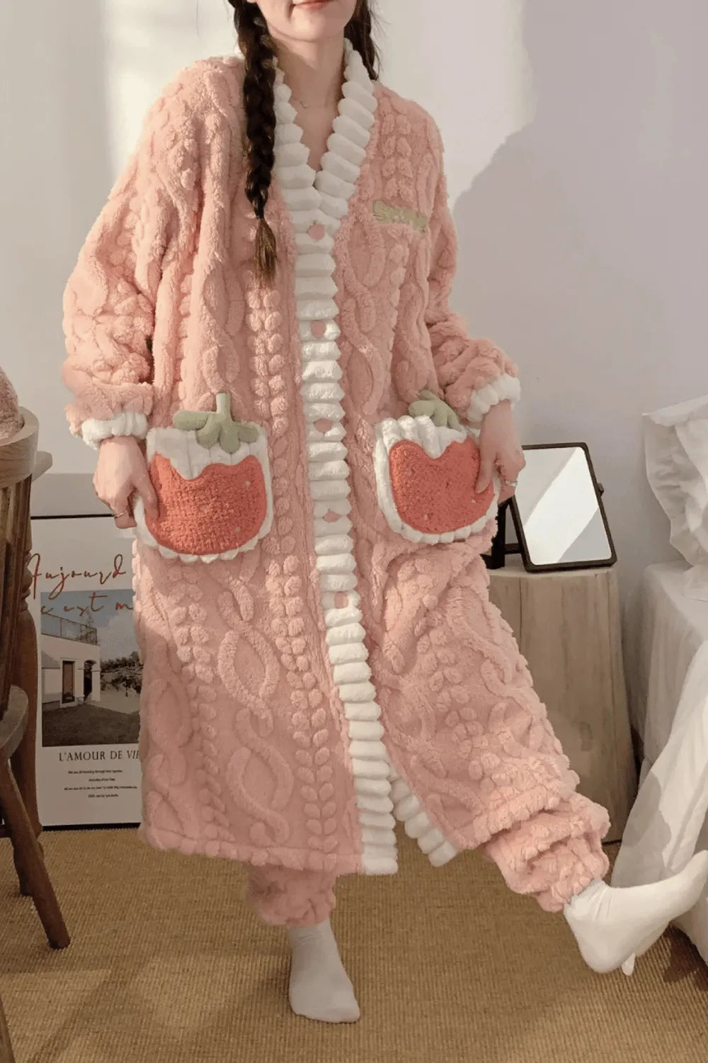 Peignoir bouton élégant pour femme