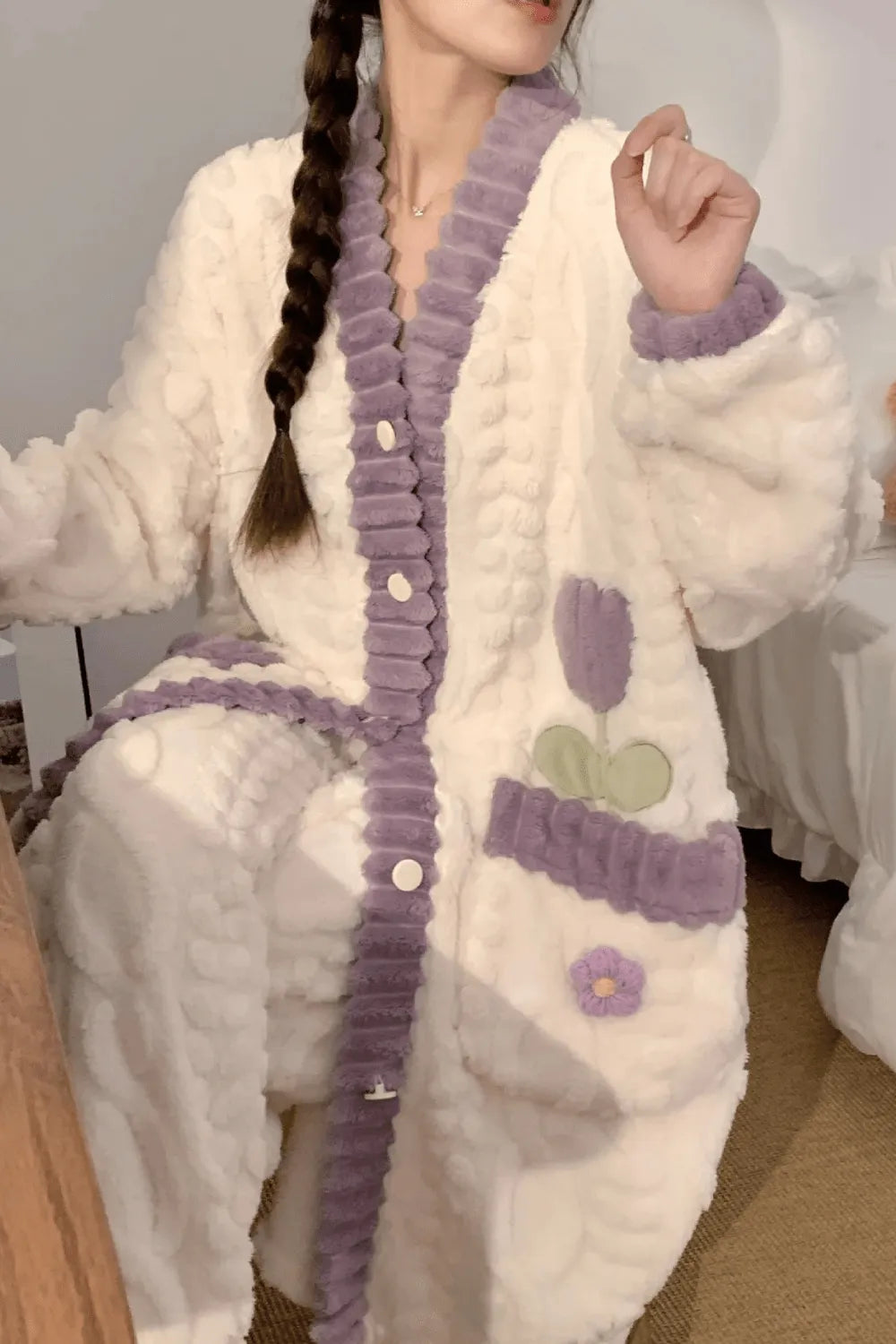 Peignoir bouton élégant pour femme