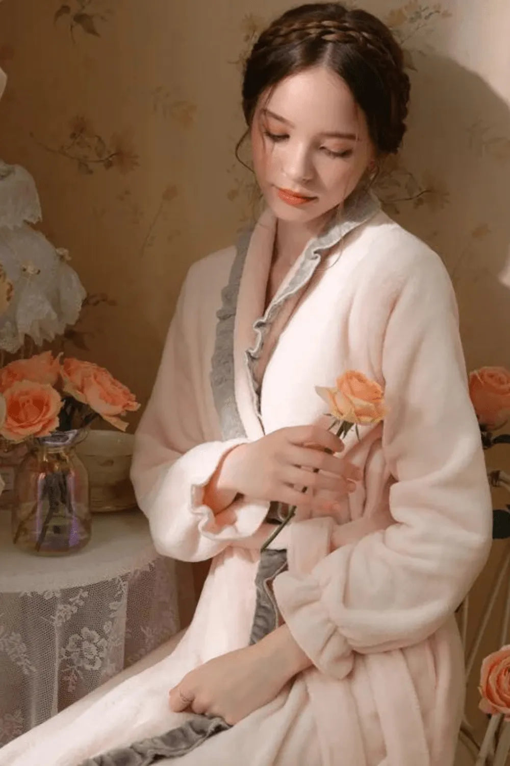 Peignoir léger en coton pour femme élégant et doux