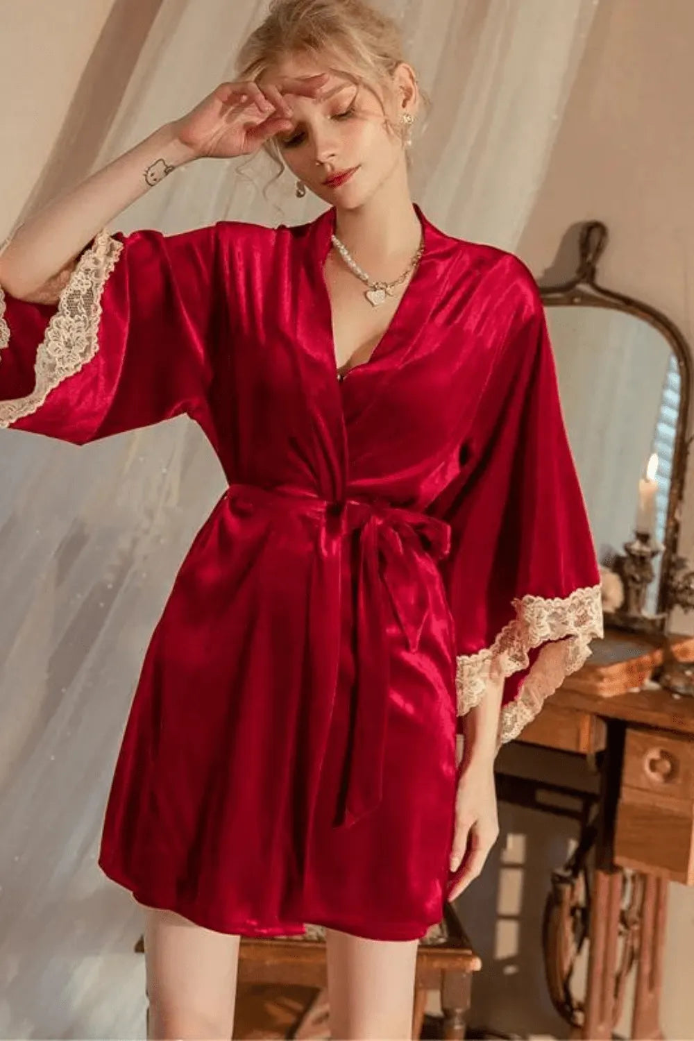 Peignoir glamour en velours pour détente femme