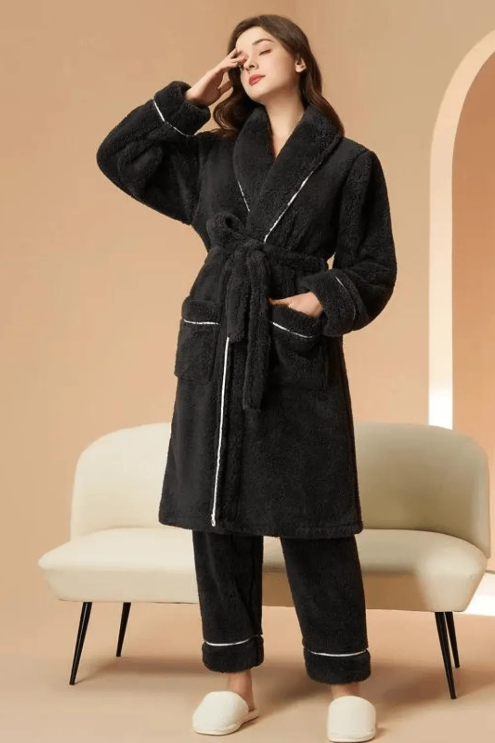 Peignoir éponge absorbant pour détente après bain