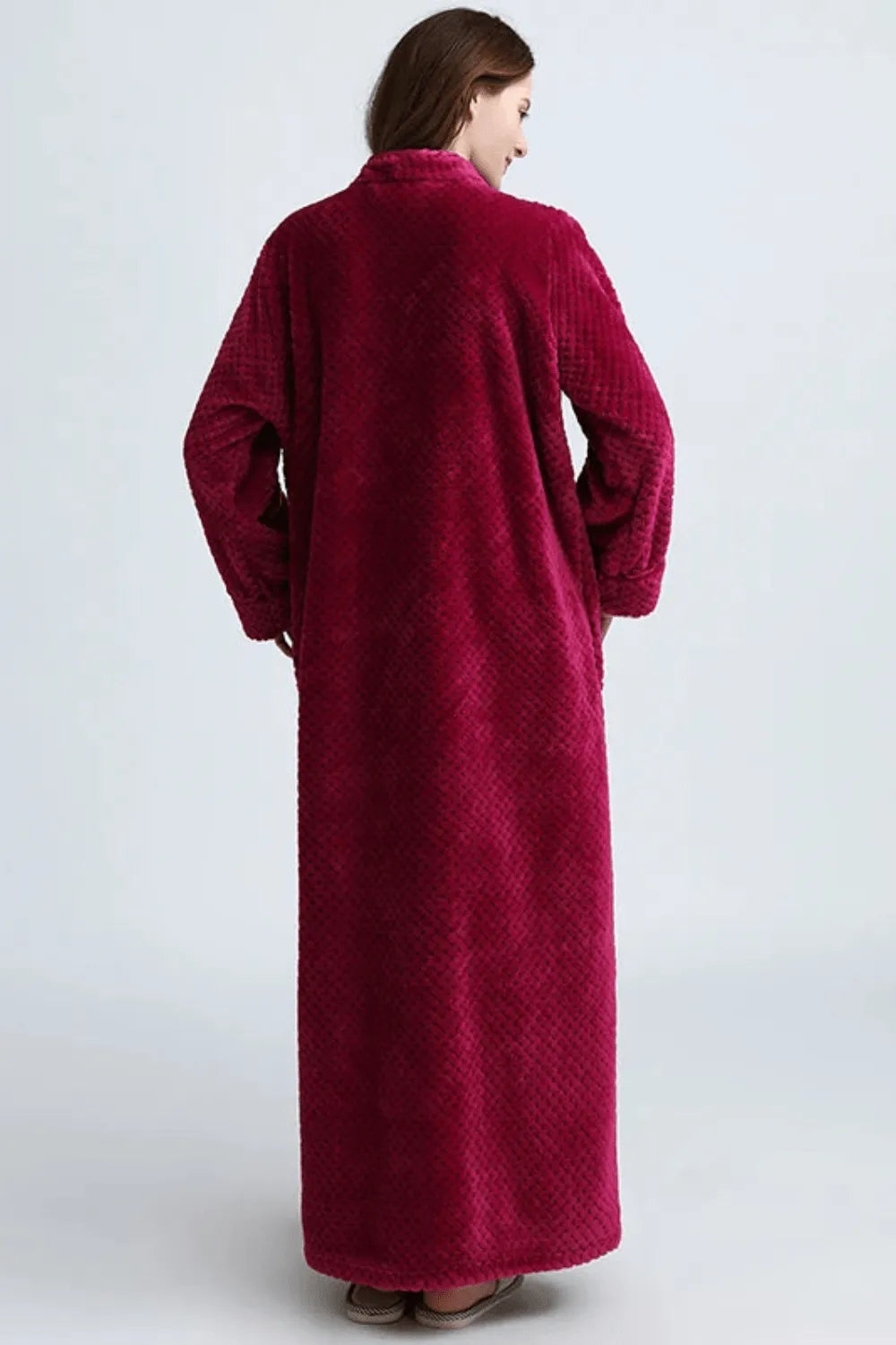 Peignoir à capuche zippé pour femme élégant