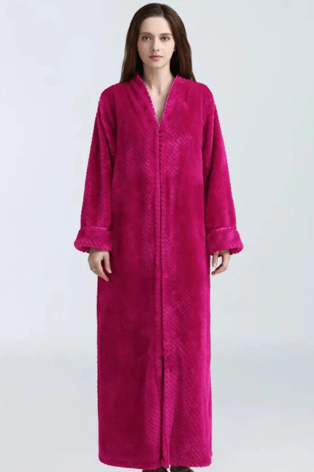 Peignoir à capuche zippé pour femme élégant