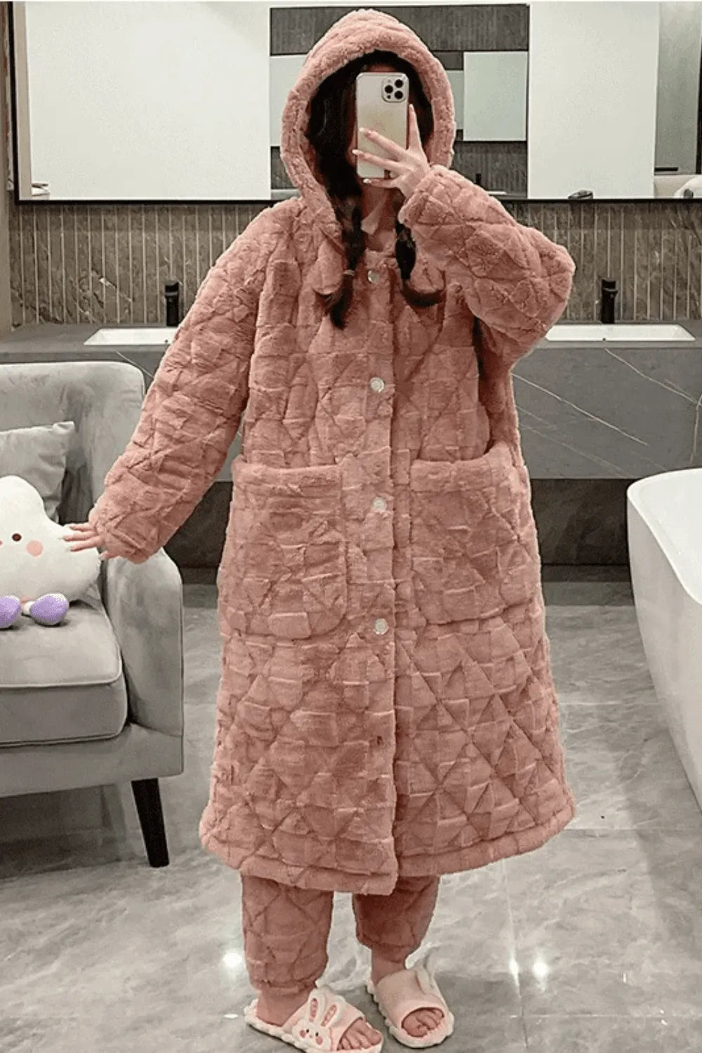 Peignoir élégant imprimé floral pour femme