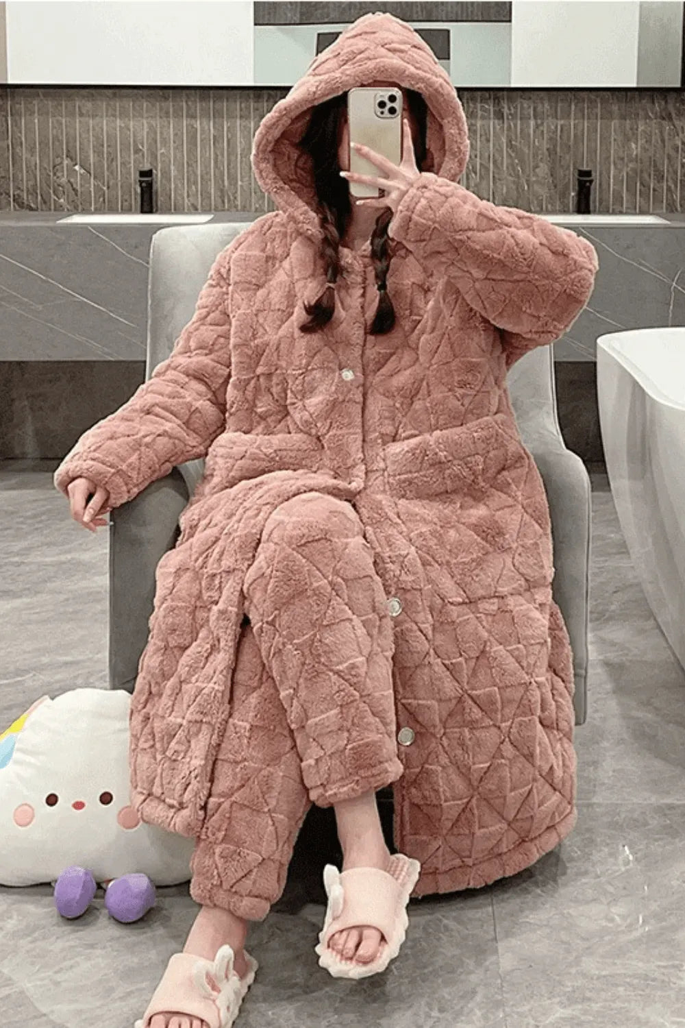 Peignoir élégant imprimé floral pour femme