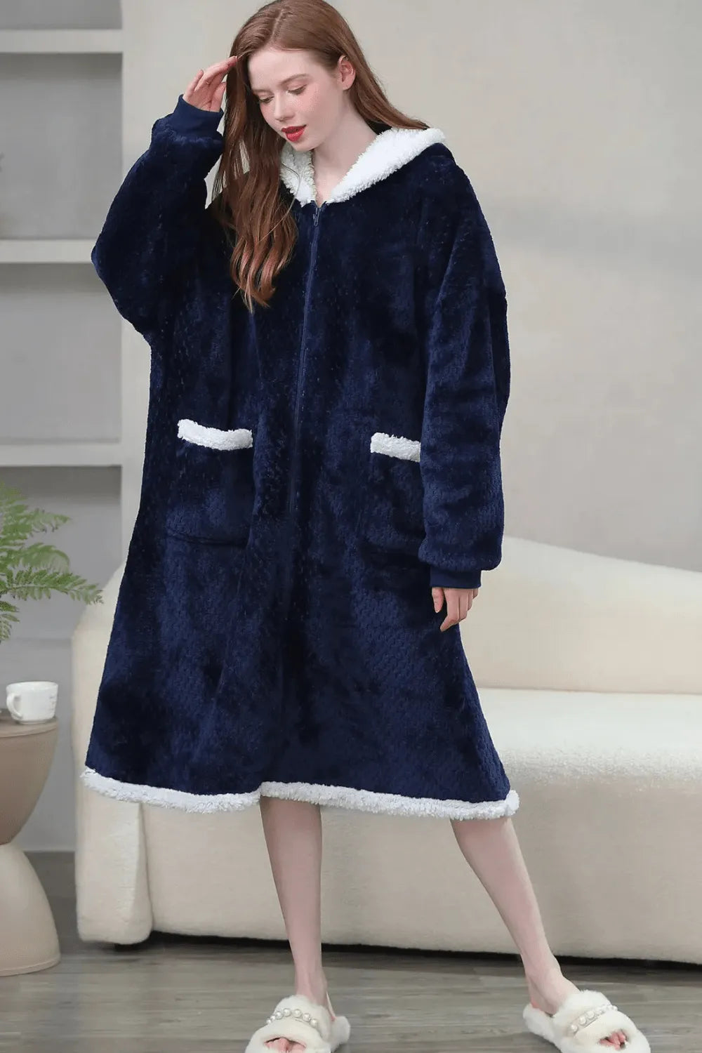 Peignoir zippé chaud pour femme ambiance cocooning