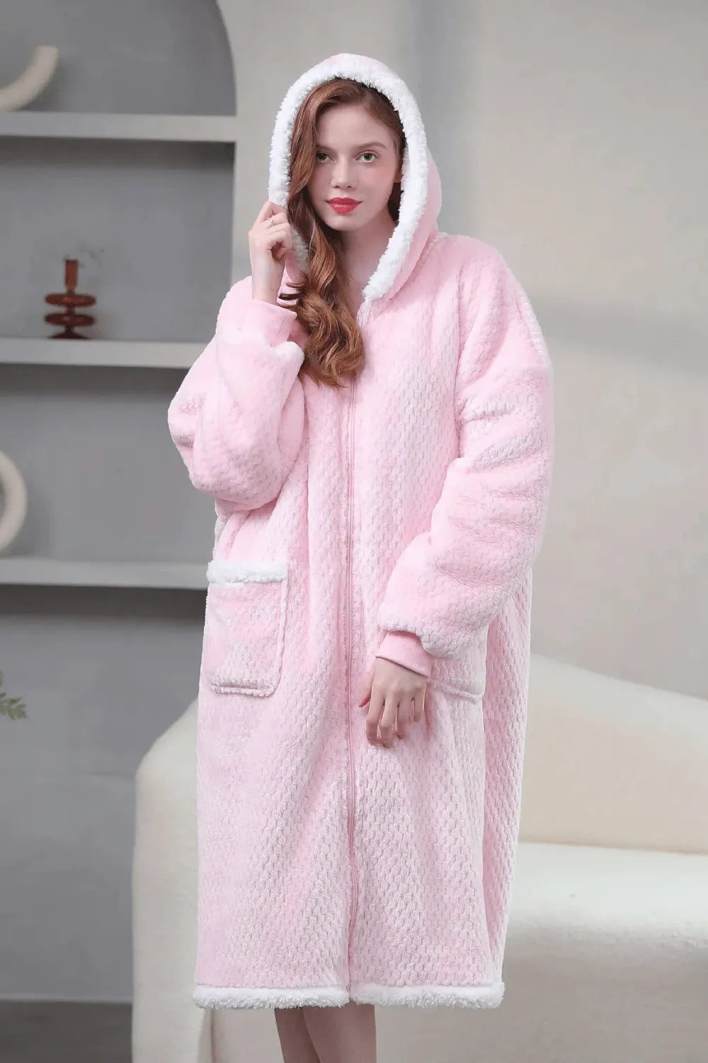 Peignoir zippé chaud pour femme ambiance cocooning