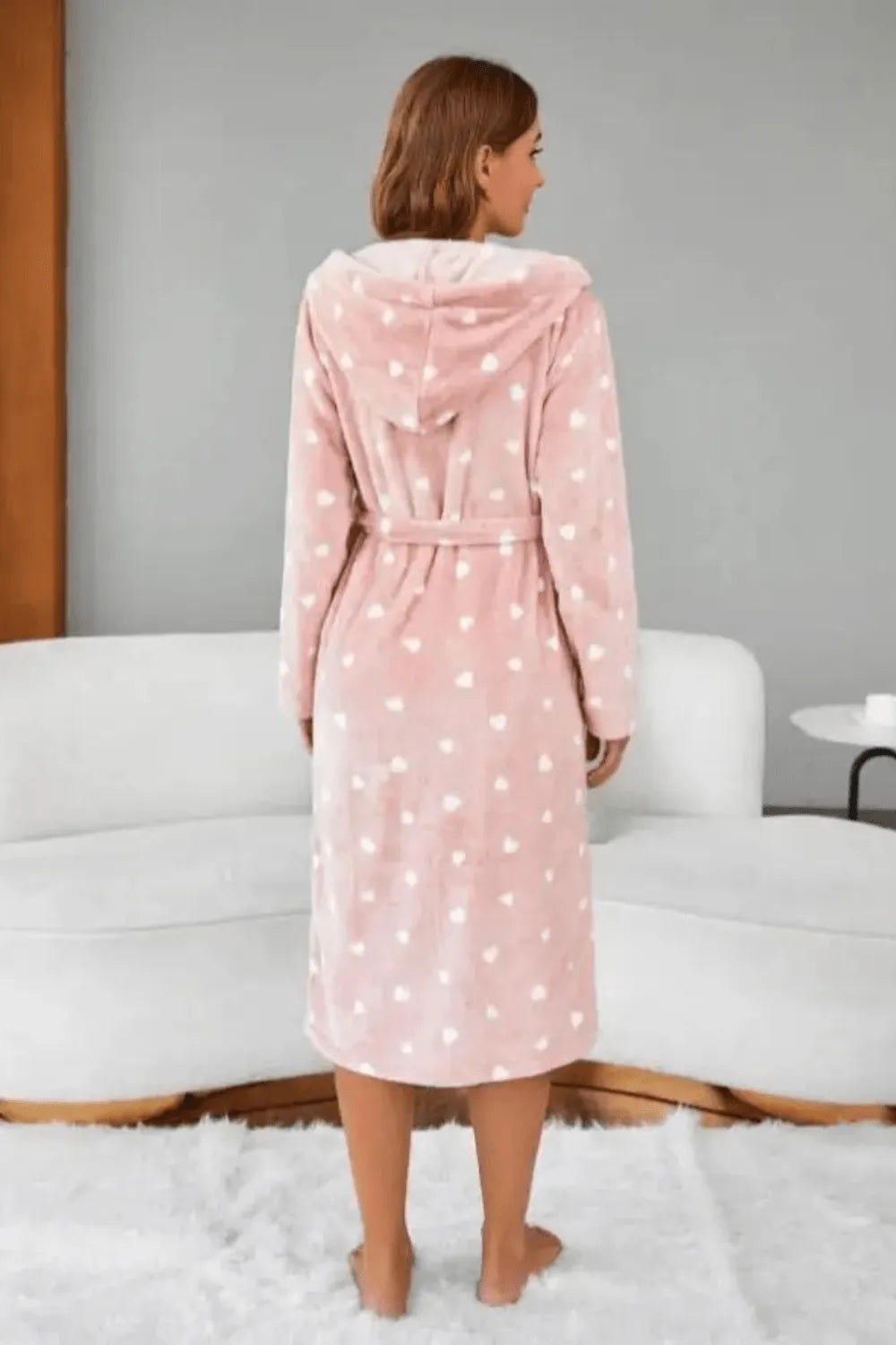 Peignoir doux rose pour femme ambiance cocooning