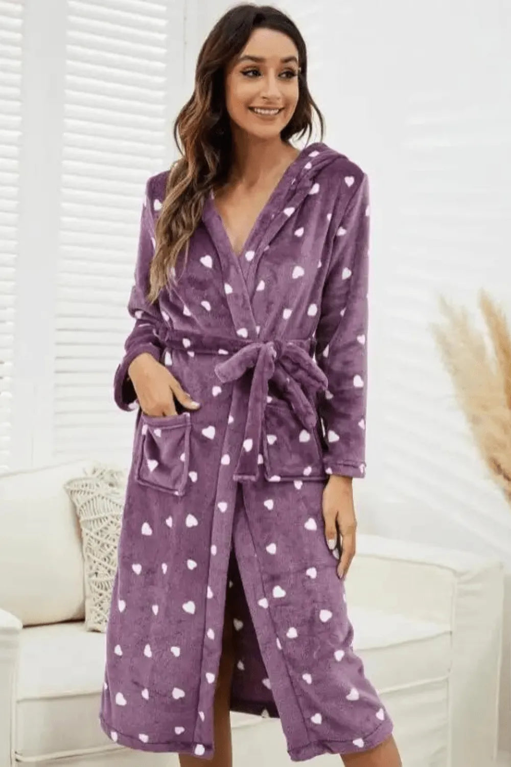 Peignoir doux rose pour femme ambiance cocooning