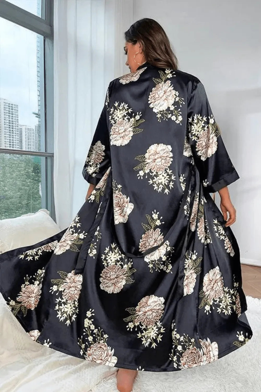 Peignoir kimono élégant long pour femme