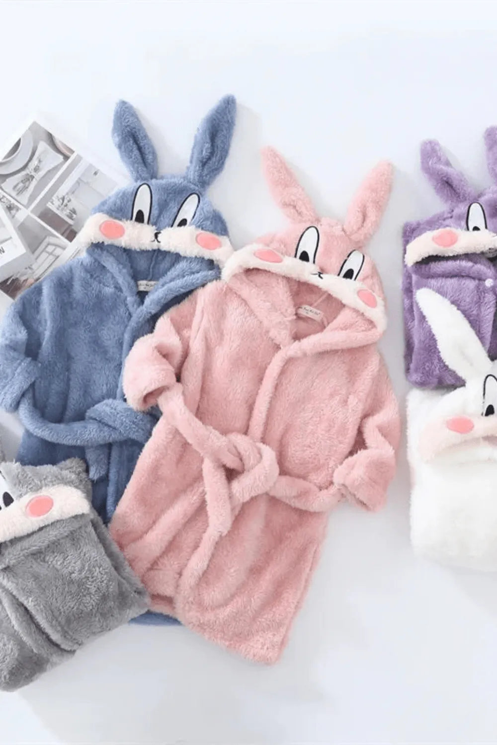 Peignoir douillet fille motifs colorés hiver chaleureux