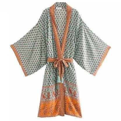 Peignoir floral élégant style kimono pour femme s Peignoir et bain