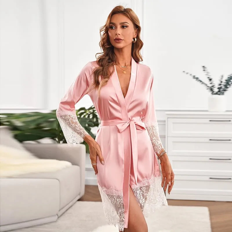 Peignoir glamour élégant pour soirée femme rose / m Peignoir et bain