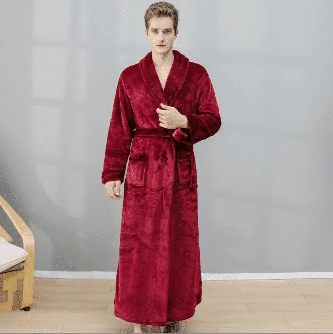 Peignoir homme chaud parfait pour l'hiver douillet rouge / m Peignoir et bain