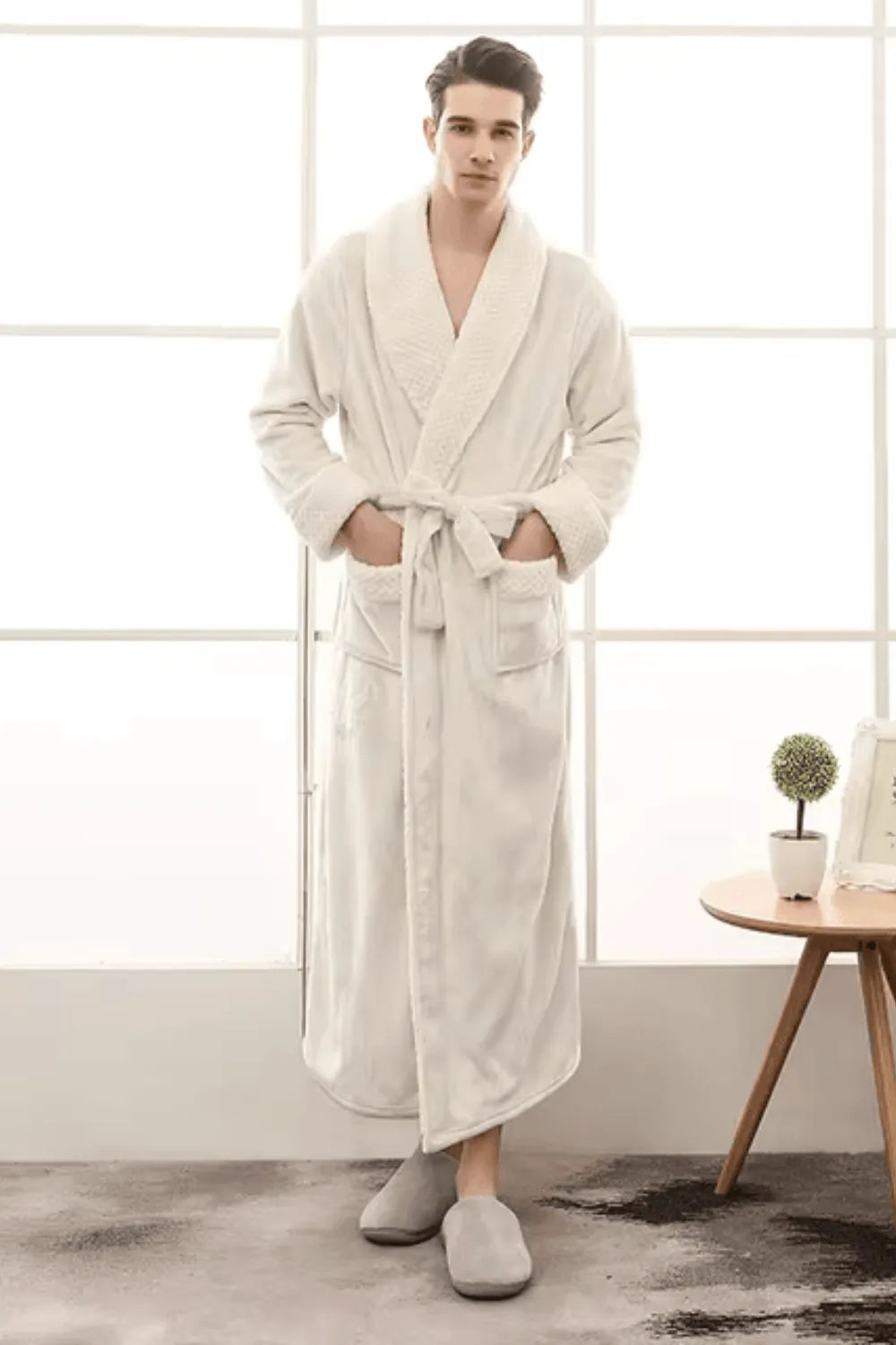 Peignoir doux pour homme style cocooning maison