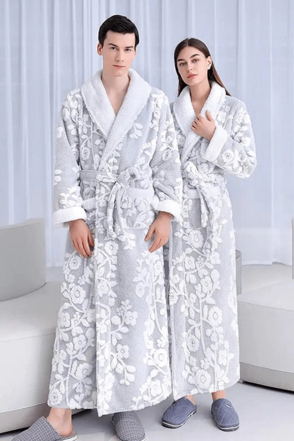 Peignoir mixte confort unisexe pour détente à la maison