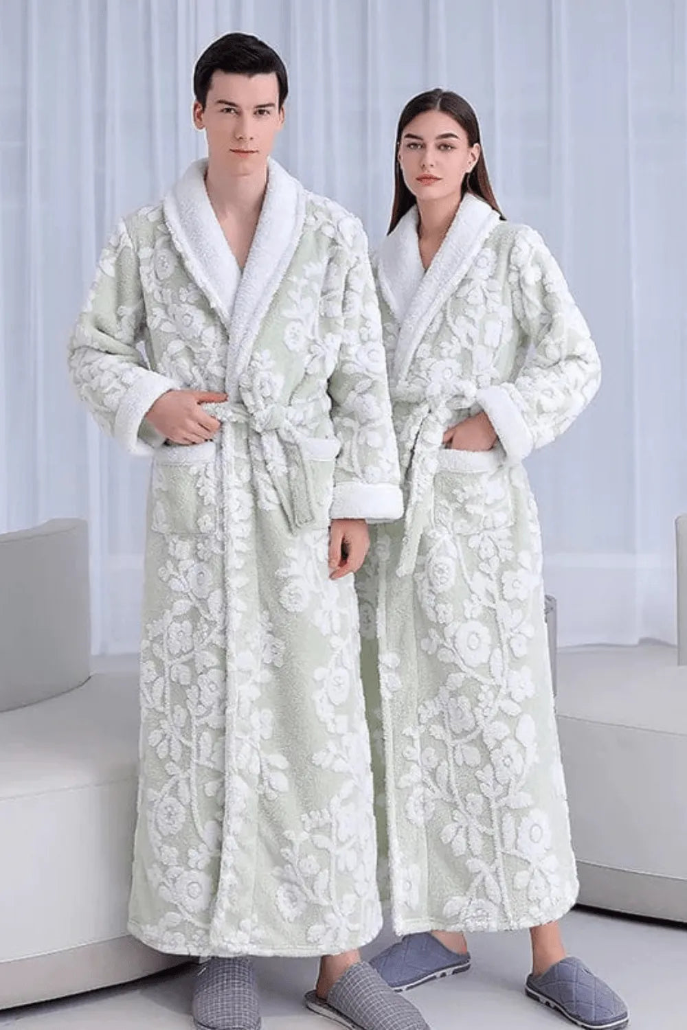 Peignoir mixte confort unisexe pour détente à la maison