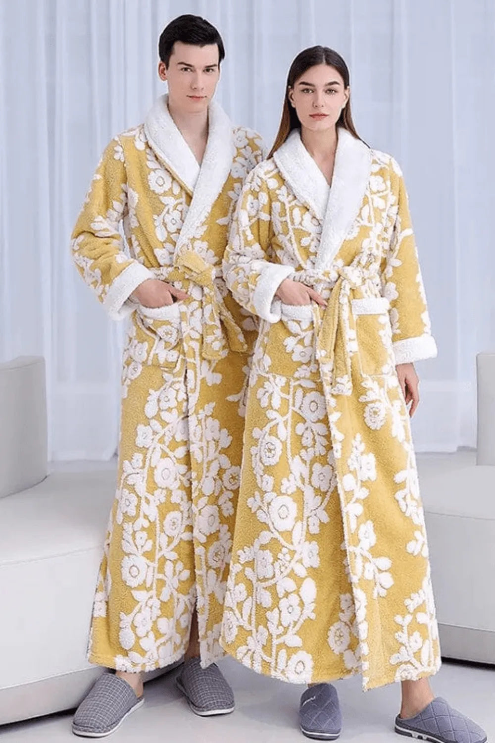 Peignoir mixte confort unisexe pour détente à la maison