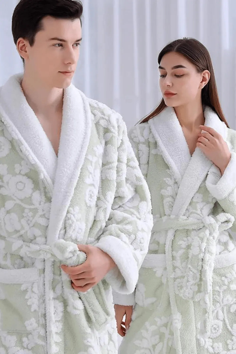 Peignoir mixte confort unisexe pour détente à la maison