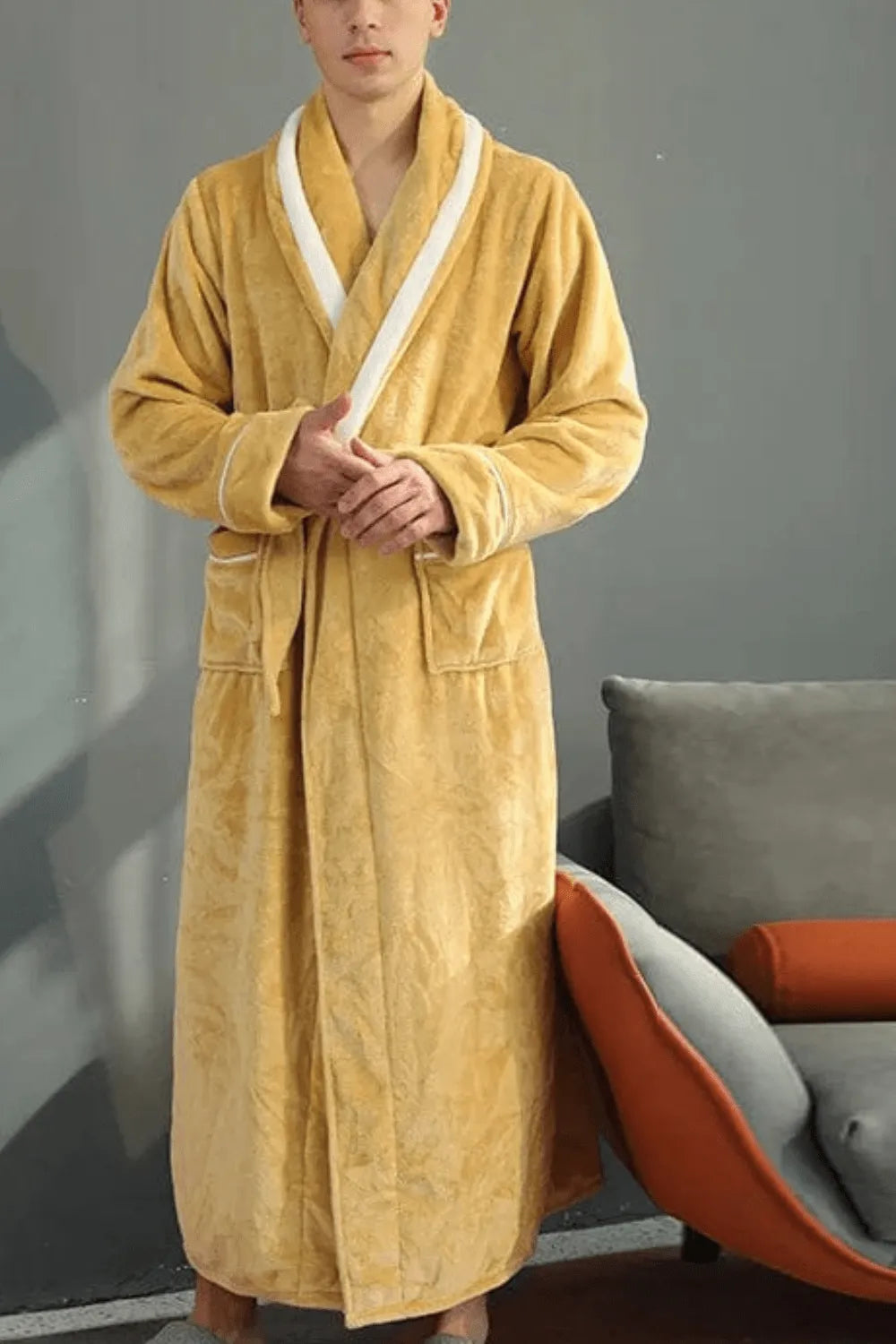 Peignoir élégant pour homme ambiance spa