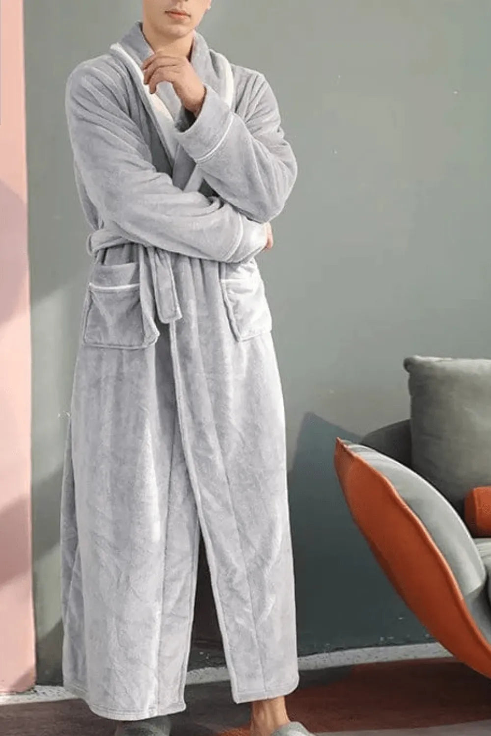 Peignoir élégant pour homme ambiance spa