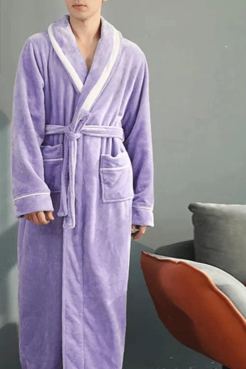 Peignoir élégant pour homme ambiance spa