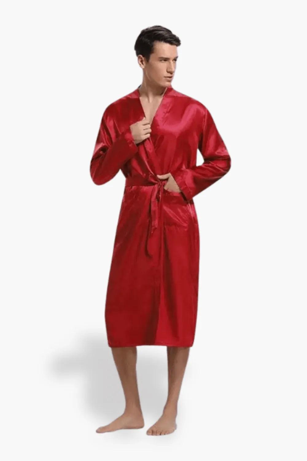 Peignoir homme rouge élégant pour moments cocooning