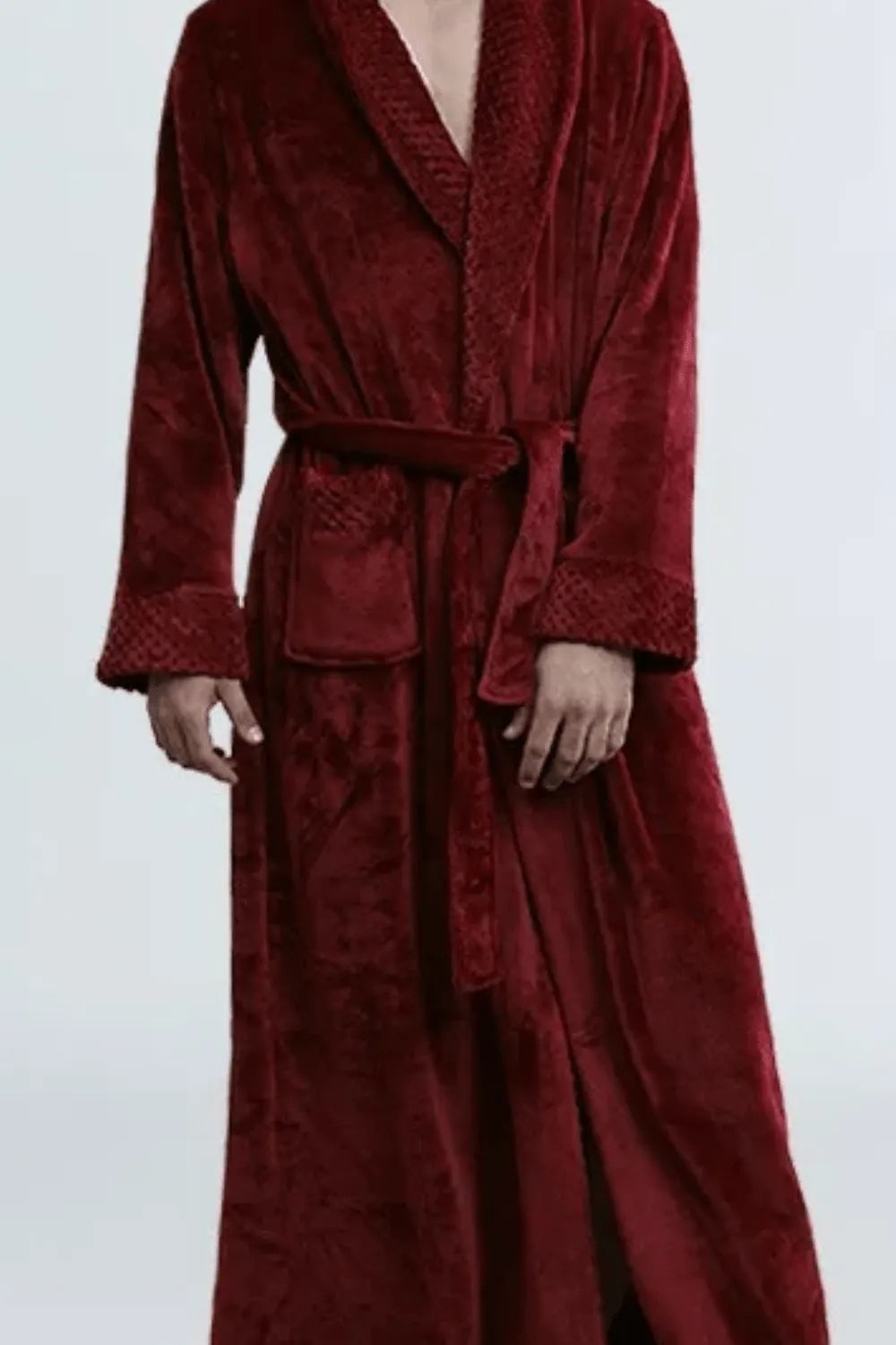 Peignoir homme rouge élégant pour détente chaleureuse