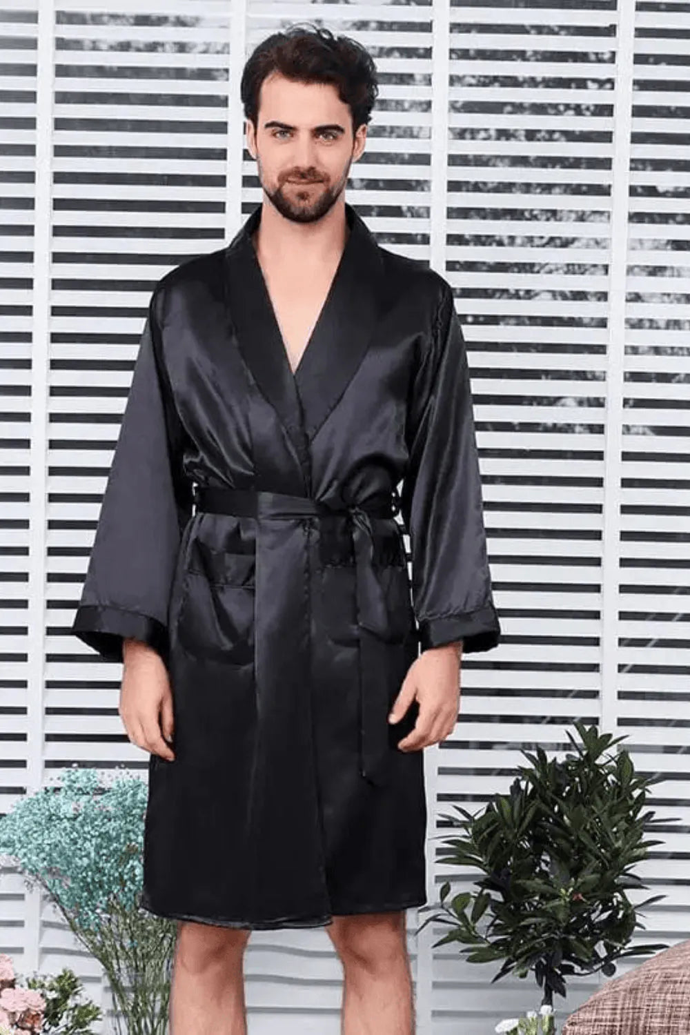 Peignoir confortable homme XXL pour détente maison