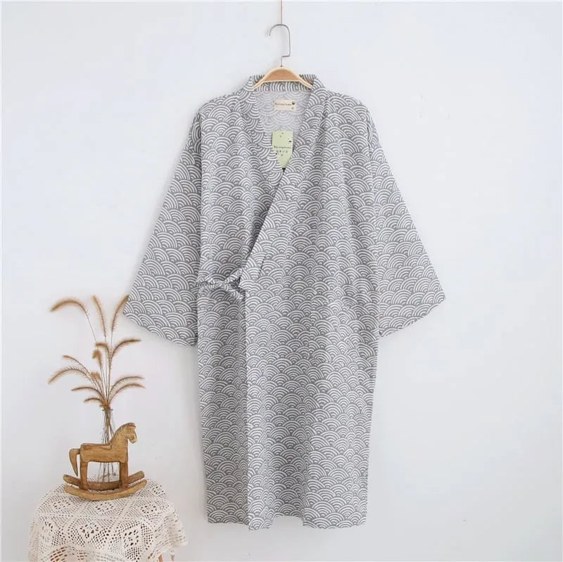 Peignoir japonais élégant pour homme style traditionnel gris / s Peignoir et bain