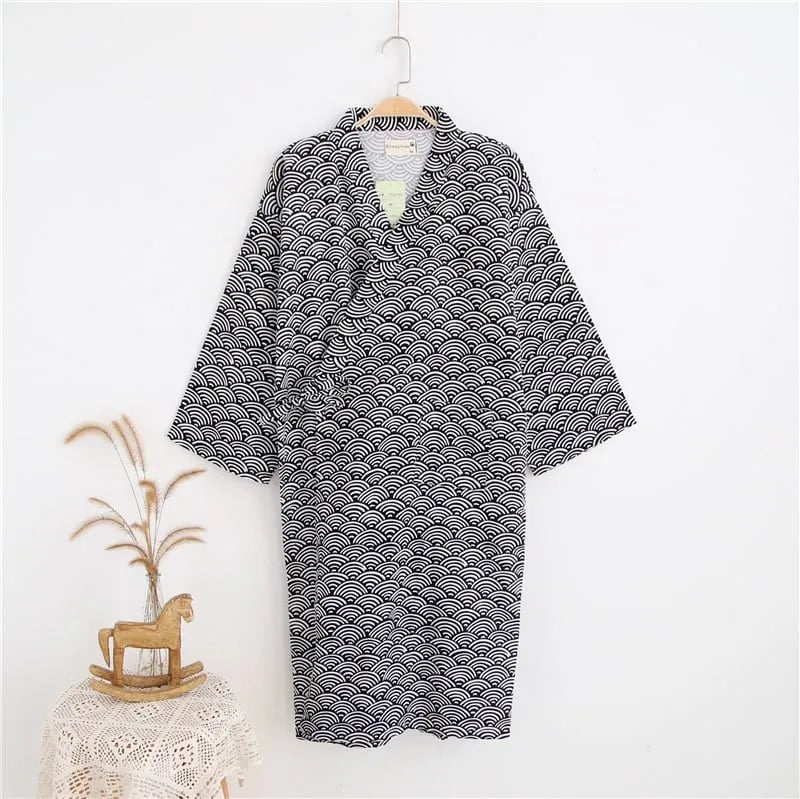 Peignoir japonais élégant pour homme style traditionnel noir / s Peignoir et bain