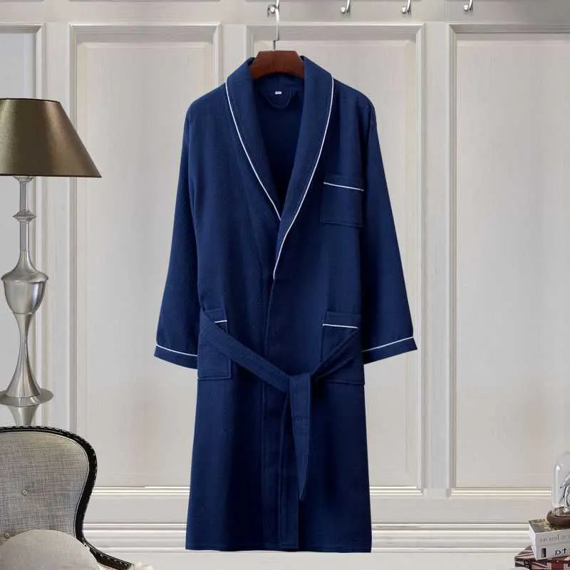 Peignoir japonais élégant style yukata pour détente bleu / l Peignoir et bain