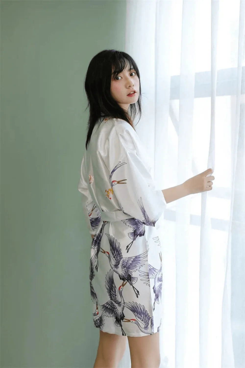 Peignoir kimono élégant pour détente à la maison